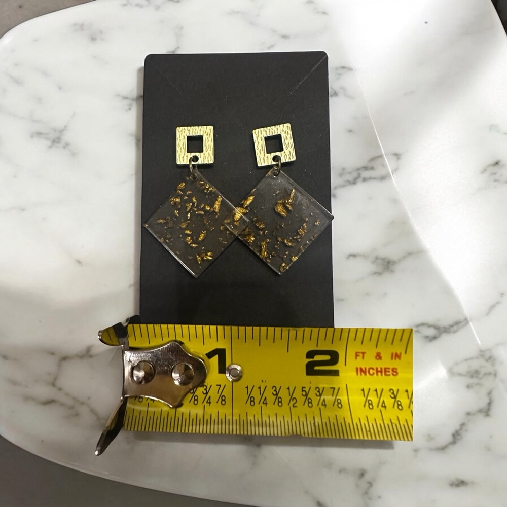 Handmade Gold Dust Earrings My Design - Picture 4 of 5